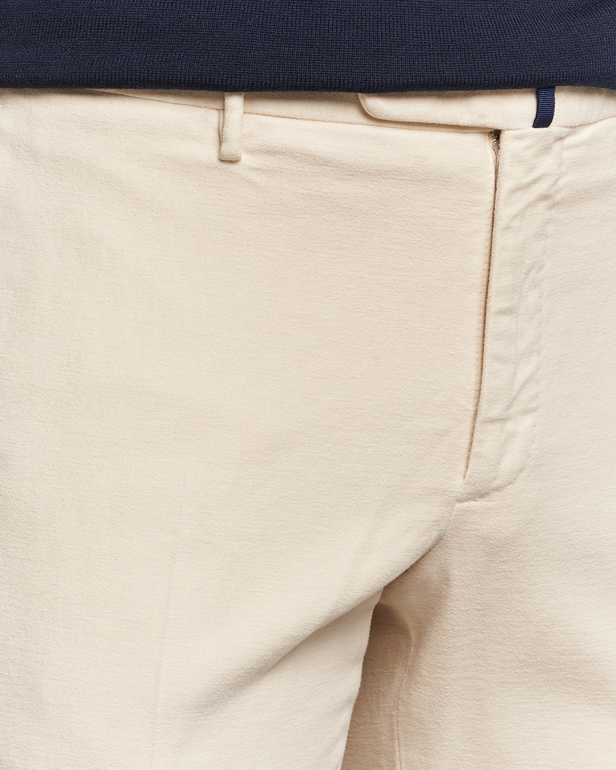 Hombres | Pantalones | Incotex | Slim Fit Luxury Moleskine Trousers Off White