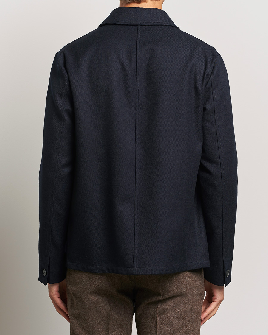 Hombres | Abrigos y chaquetas | Incotex | Wool Cover Shirt Jacket Navy