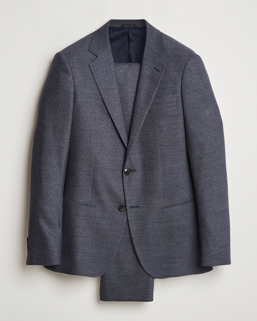 Hombres | Trajes | Giorgio Armani | Soho Wool/Cashmere Flannel Suit Navy Melange
