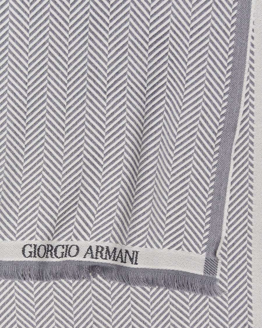 Hombres | Giorgio Armani Wool Chevron Scarf Light Grey | Giorgio Armani | Wool Chevron Scarf Light Grey