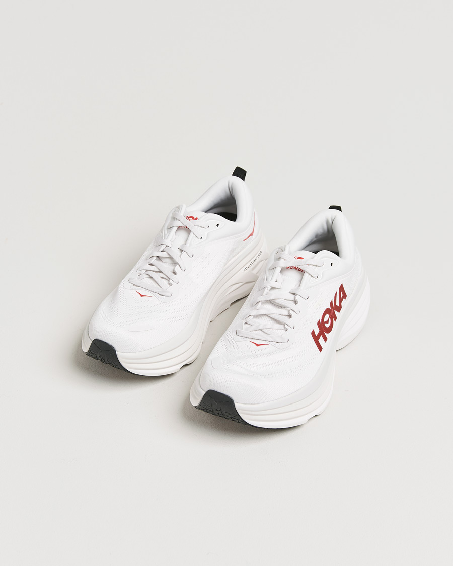 Hombres | Hoka Bondi 8 White/Vermillion | Hoka | Bondi 8 White/Vermillion