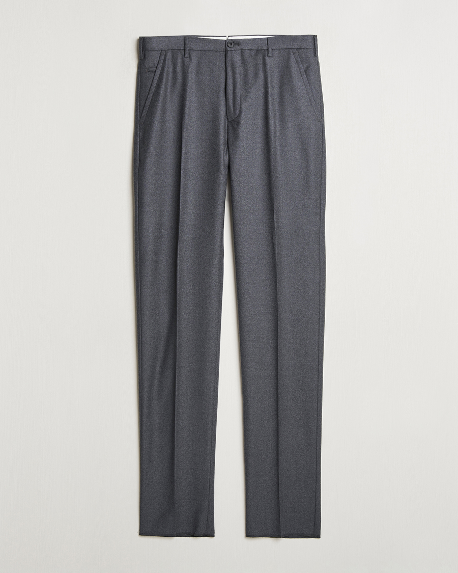Hombres | Pantalones | Incotex | Regular Fit Flannel Trousers Grey