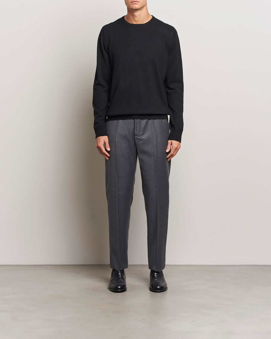 Hombres | Pantalones | Incotex | Regular Fit Flannel Trousers Grey