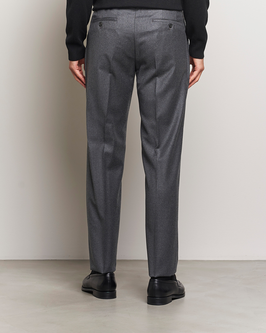 Hombres | Pantalones | Incotex | Regular Fit Flannel Trousers Grey