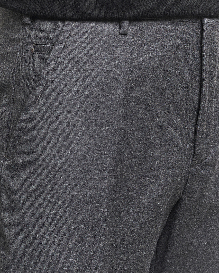 Hombres | Pantalones | Incotex | Regular Fit Flannel Trousers Grey