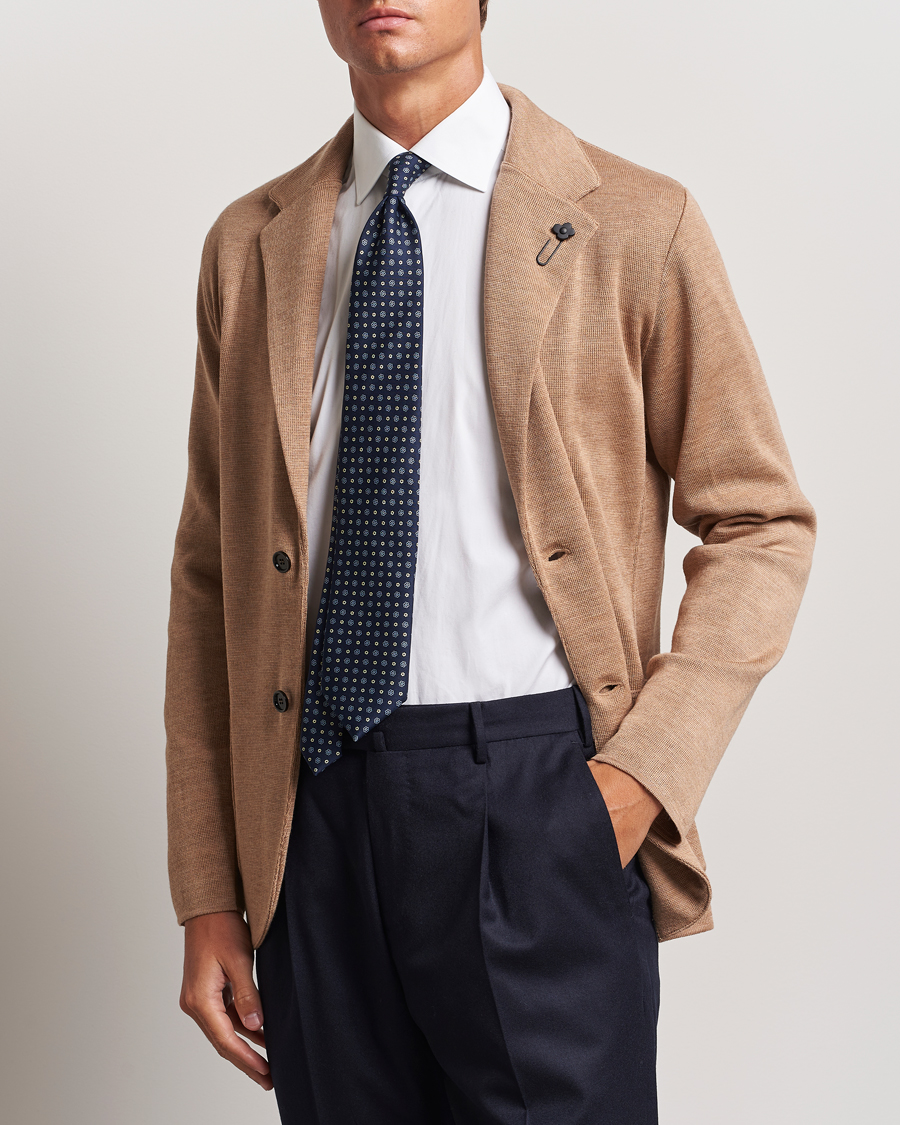 Hombres | Blazers | Lardini | Knitted Wool Blazer Beige