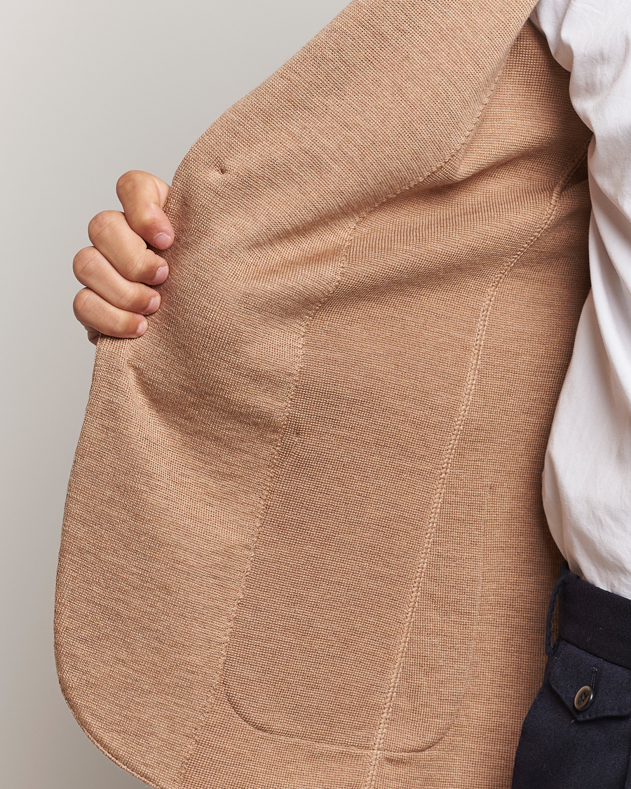 Hombres | Blazers | Lardini | Knitted Wool Blazer Beige