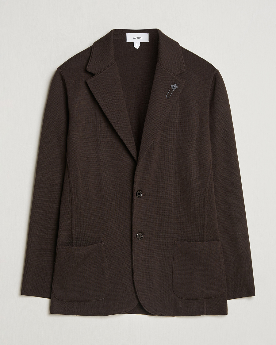 Hombres | Blazers | Lardini | Knitted Wool Blazer Brown
