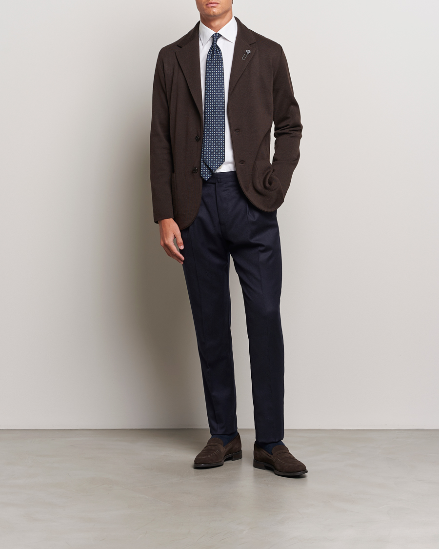 Hombres | Blazers | Lardini | Knitted Wool Blazer Brown