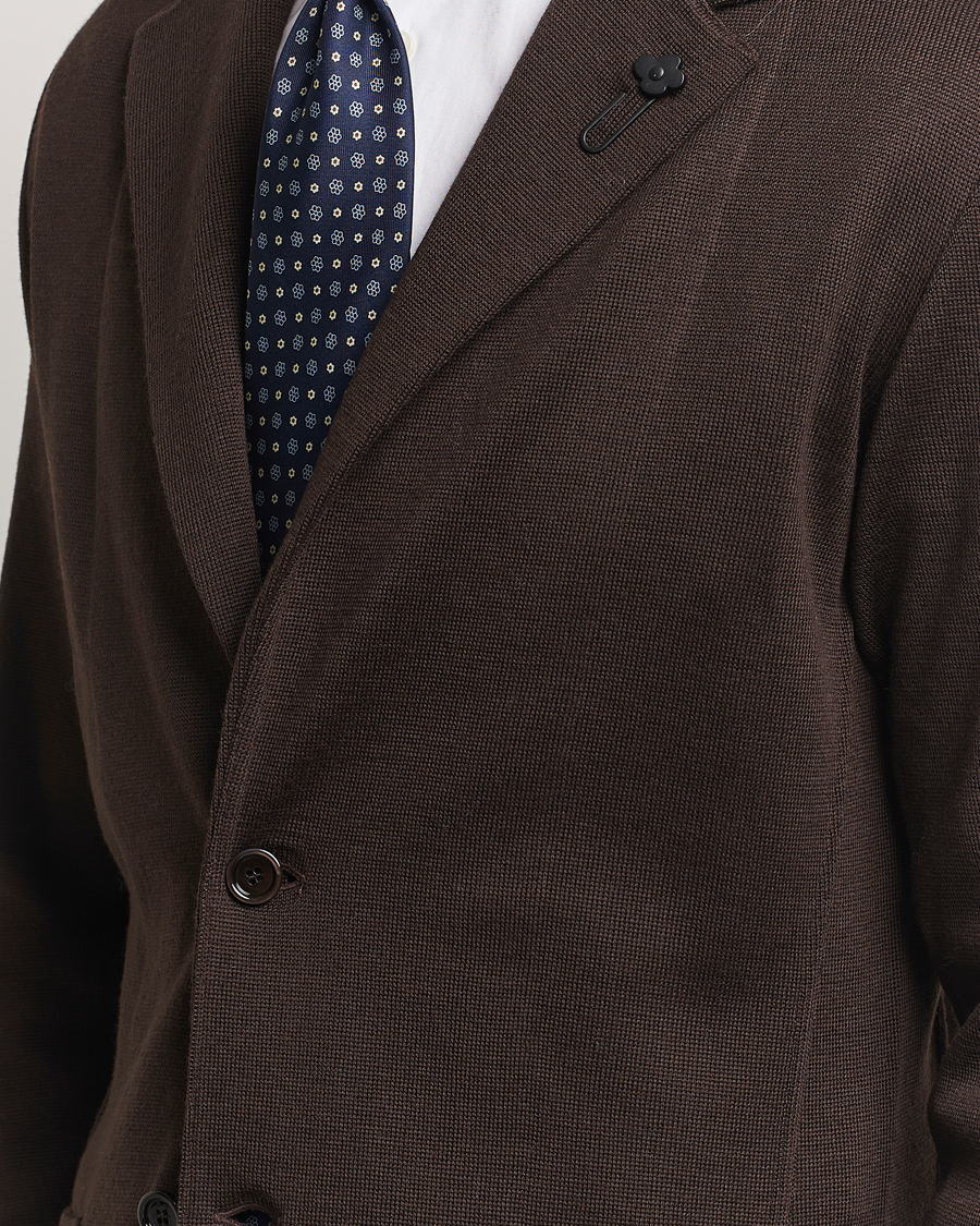Hombres | Blazers | Lardini | Knitted Wool Blazer Brown
