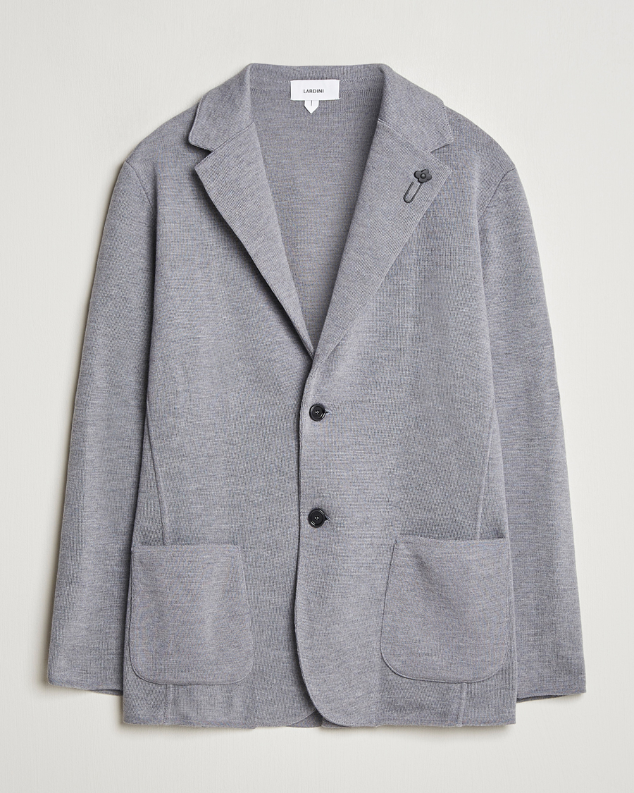 Hombres | Blazers | Lardini | Knitted Wool Blazer Grey