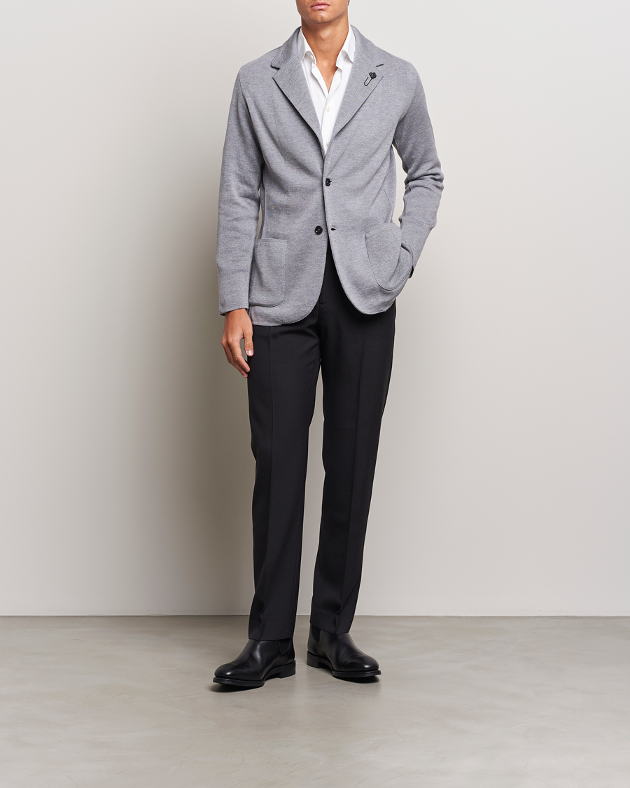 Hombres | Blazers | Lardini | Knitted Wool Blazer Grey