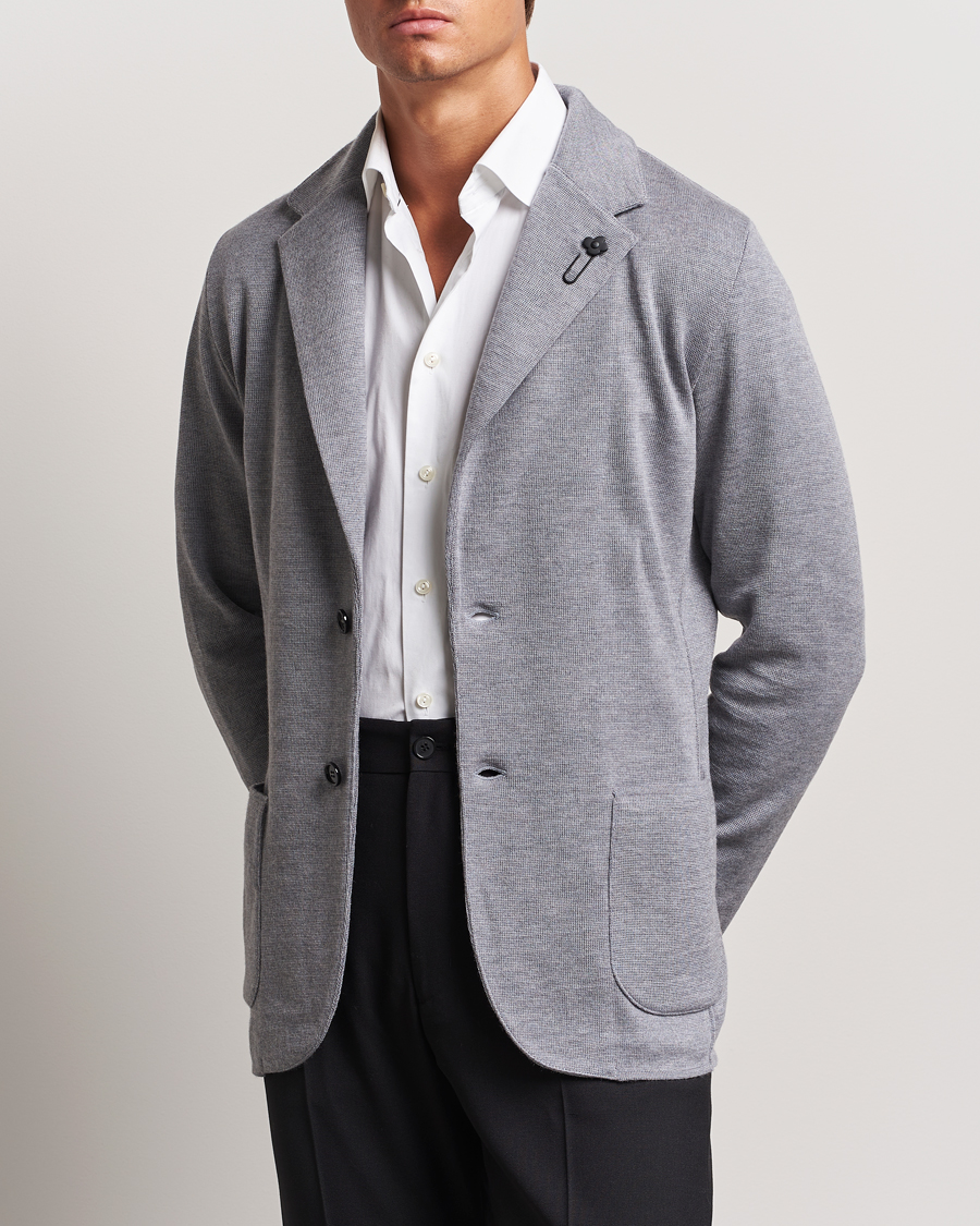 Hombres | Blazers | Lardini | Knitted Wool Blazer Grey
