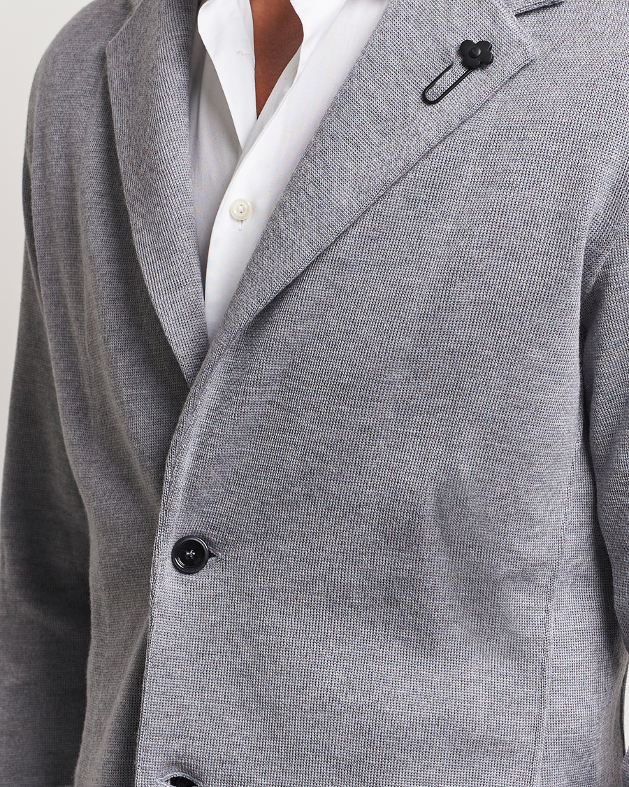 Hombres | Blazers | Lardini | Knitted Wool Blazer Grey