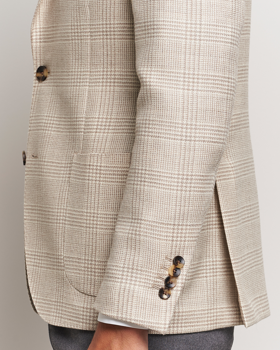 Hombres | Blazers | Lardini | Prince of Wales Wool Blazer Light Beige