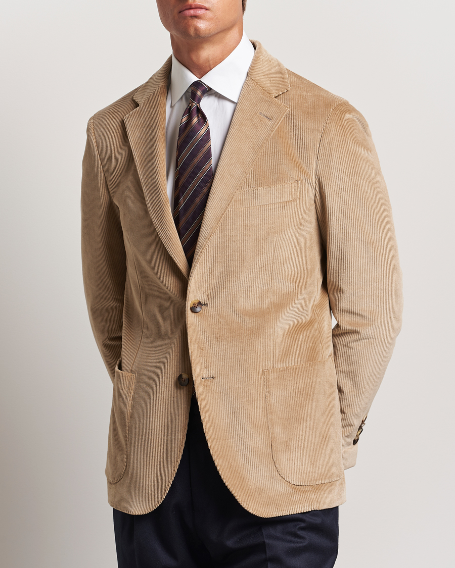Hombres | Blazers | Lardini | Corduroy Blazer Beige