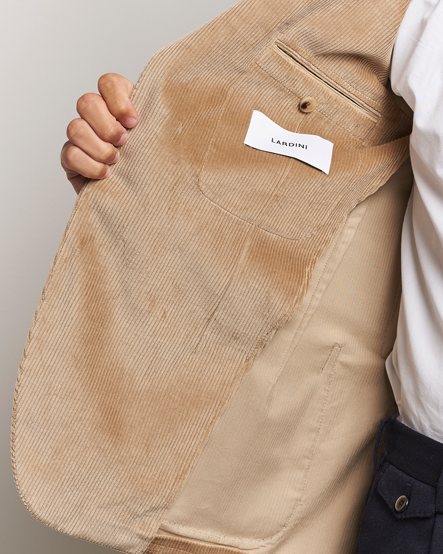Hombres | Blazers | Lardini | Corduroy Blazer Beige