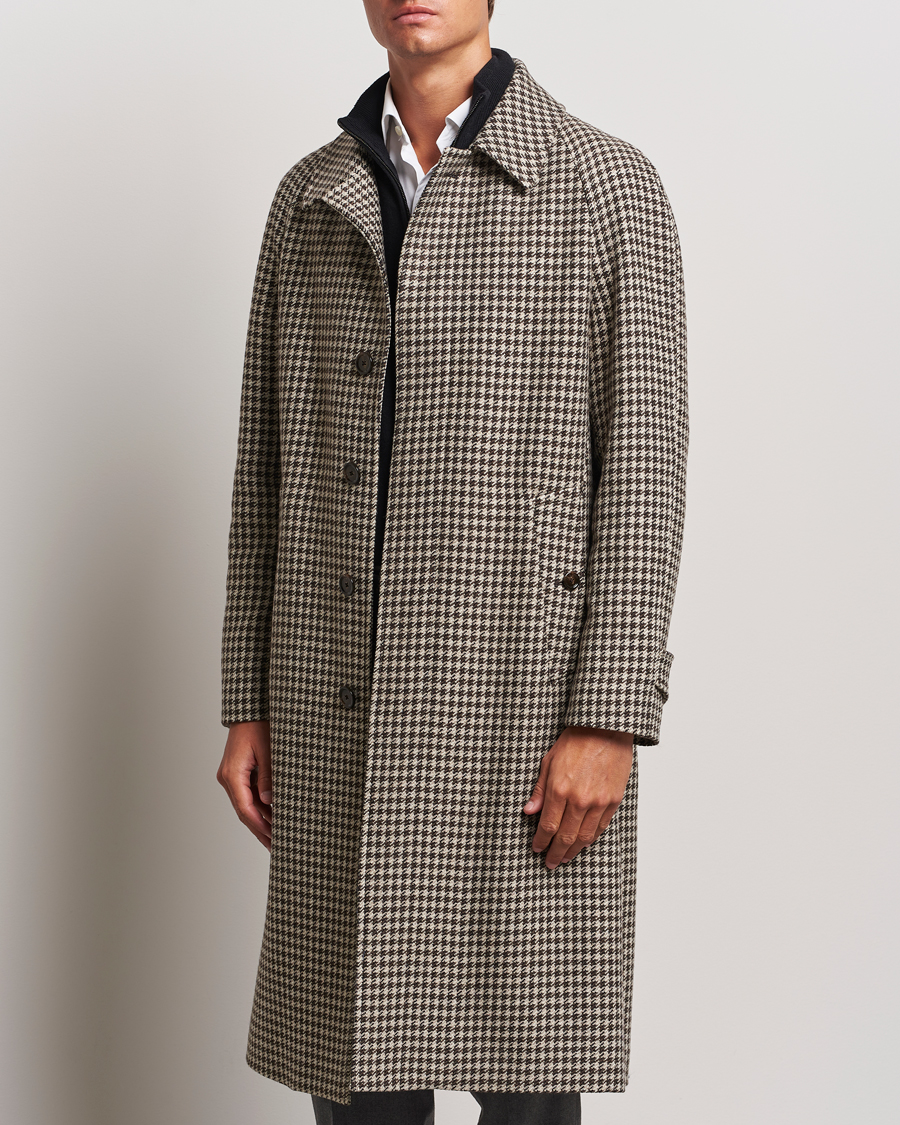 Hombres | Abrigos y chaquetas | Lardini | Houndstooth Wool/Cashmere Coat Brown