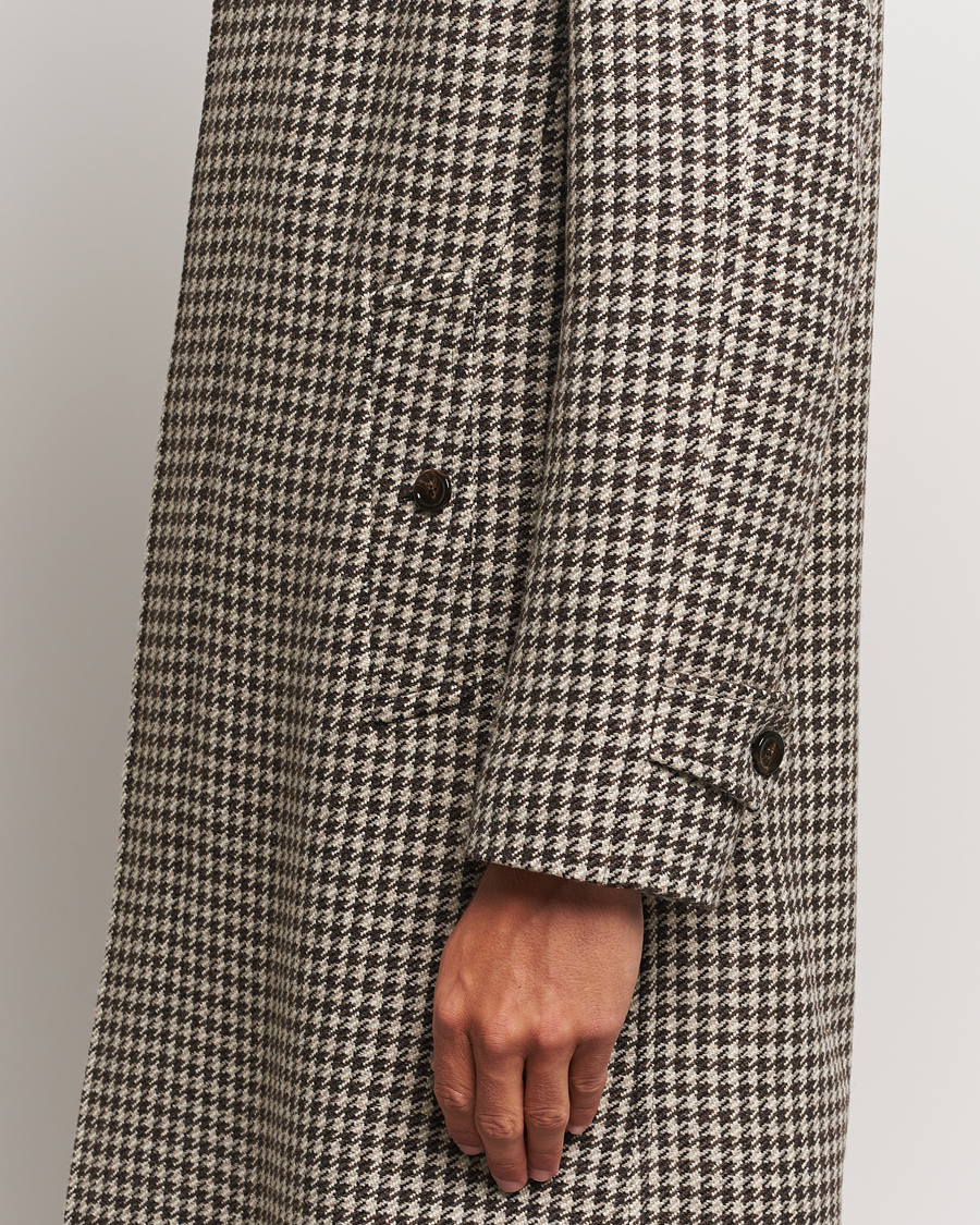 Hombres | Abrigos y chaquetas | Lardini | Houndstooth Wool/Cashmere Coat Brown