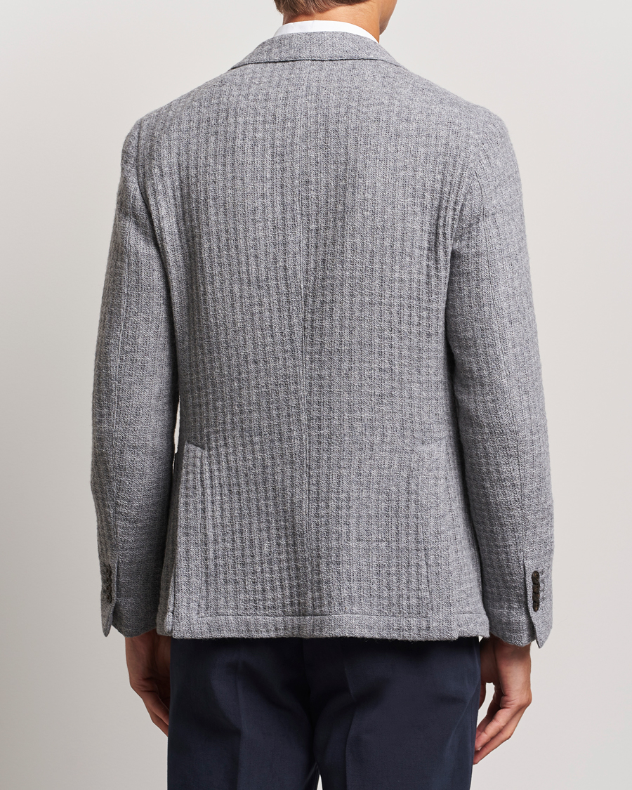Hombres | Blazers | L.B.M. 1911 | Knitted Punto Wool Structure Blazer Grey
