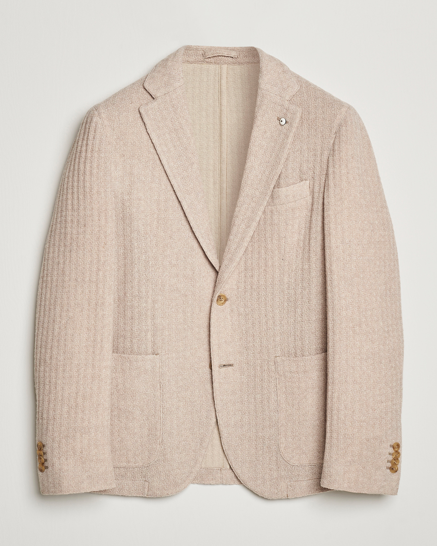Hombres | Blazers | L.B.M. 1911 | Knitted Punto Wool Structure Blazer Camel
