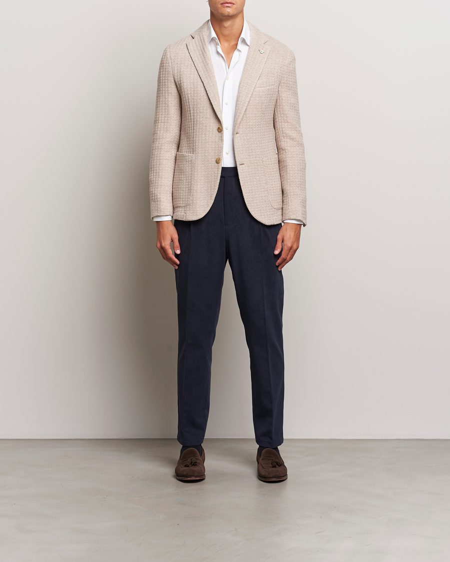 Hombres | Blazers | L.B.M. 1911 | Knitted Punto Wool Structure Blazer Camel