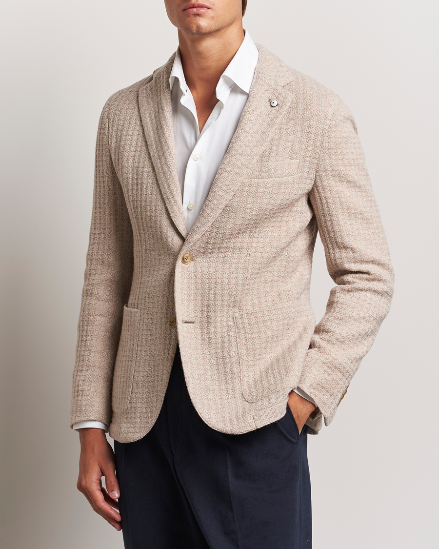 Hombres | Blazers | L.B.M. 1911 | Knitted Punto Wool Structure Blazer Camel