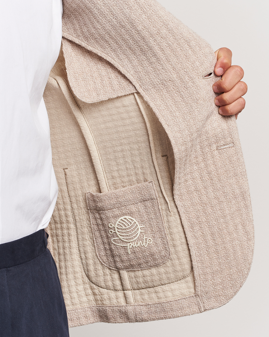 Hombres | Blazers | L.B.M. 1911 | Knitted Punto Wool Structure Blazer Camel