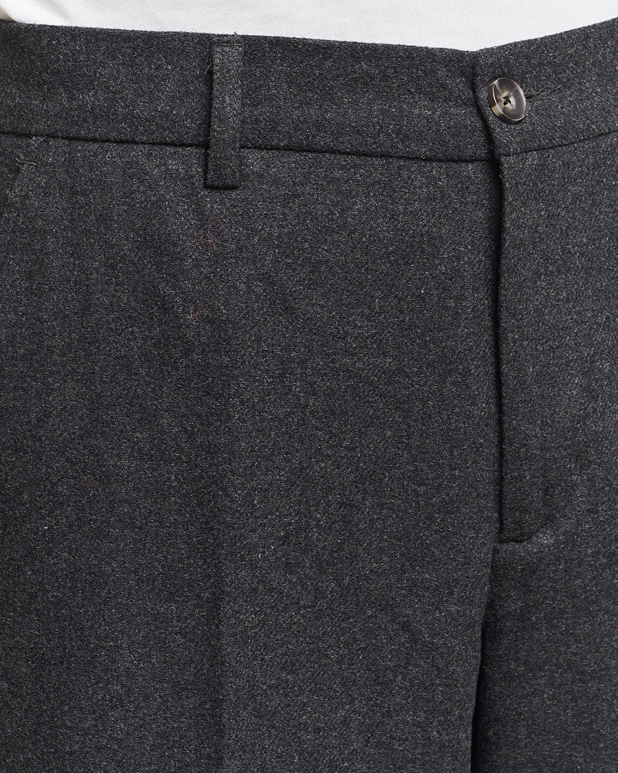 Hombres | Pantalones | LES DEUX | Como Reg Wool Pants Charcoal Melange