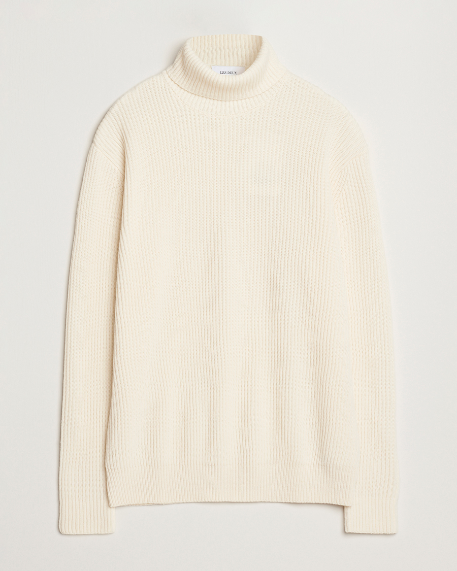 Hombres | Jerséis y prendas de punto | LES DEUX | Eddie Wool Rib Rollneck Ivory