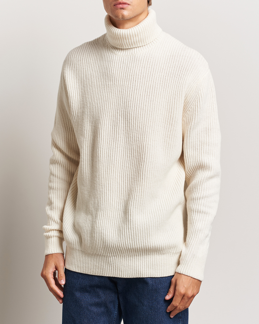 Hombres | Jerséis y prendas de punto | LES DEUX | Eddie Wool Rib Rollneck Ivory
