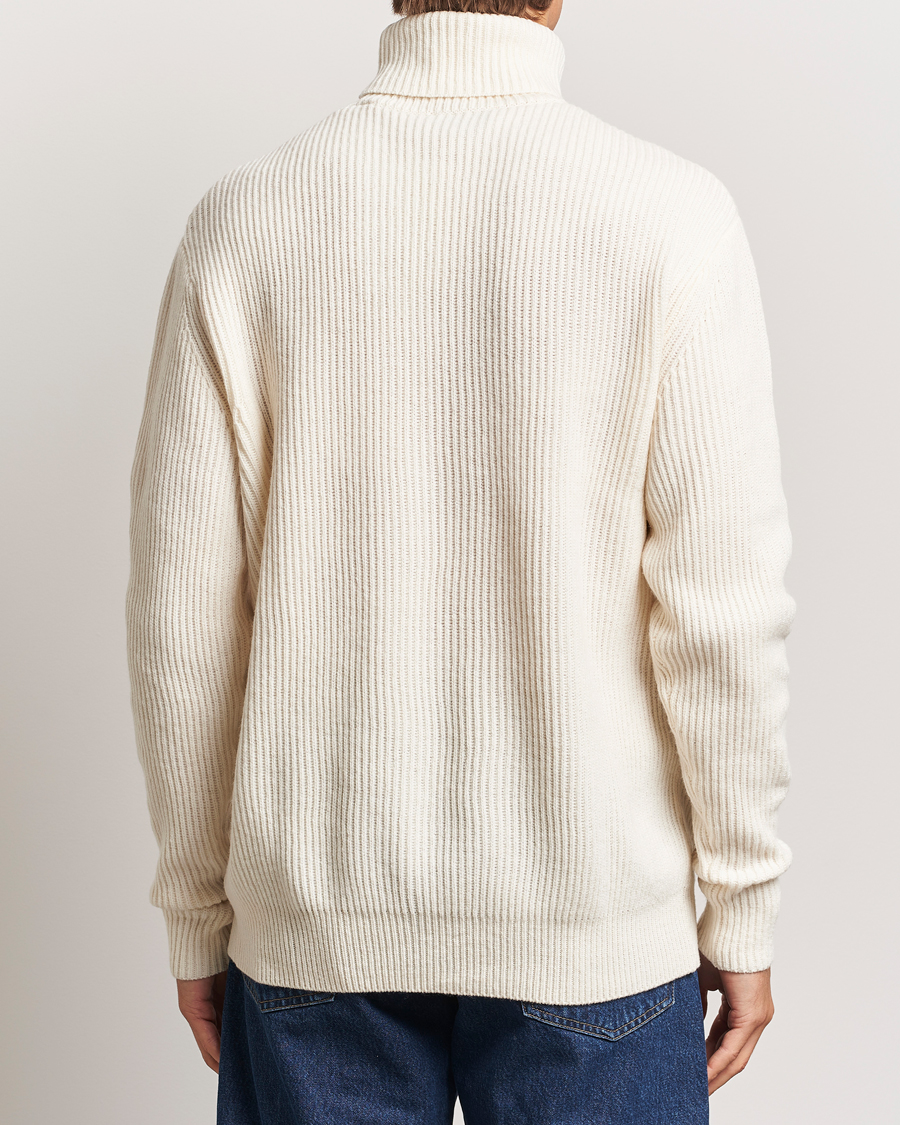Hombres | Jerséis y prendas de punto | LES DEUX | Eddie Wool Rib Rollneck Ivory