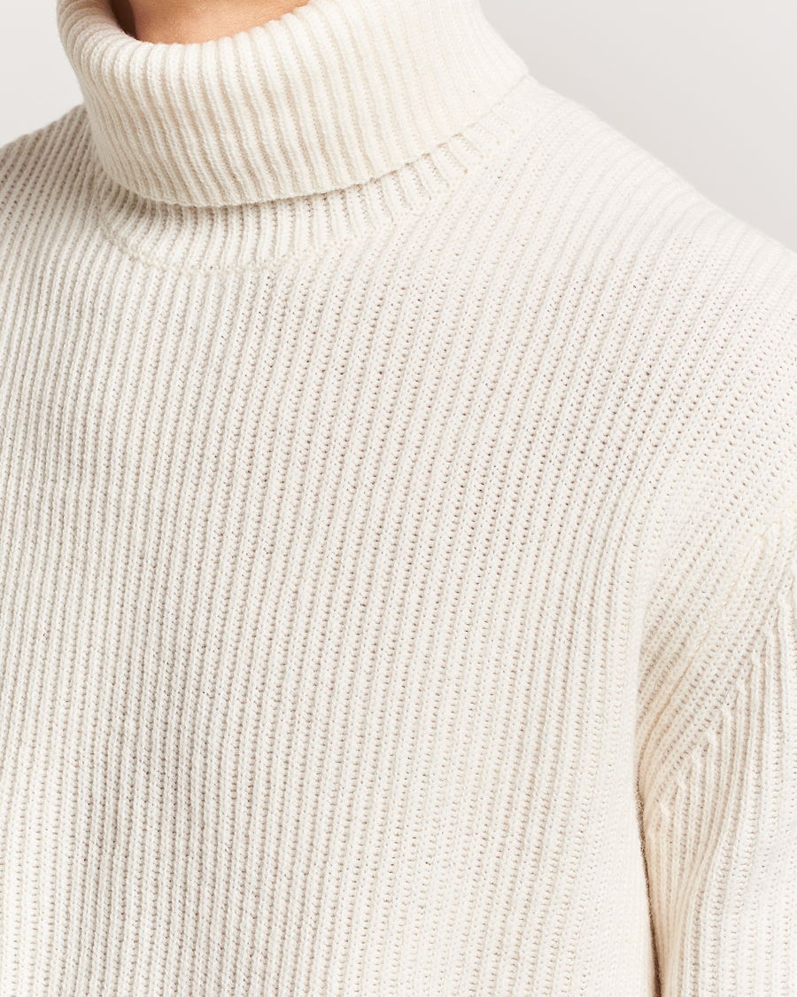 Hombres | Jerséis y prendas de punto | LES DEUX | Eddie Wool Rib Rollneck Ivory