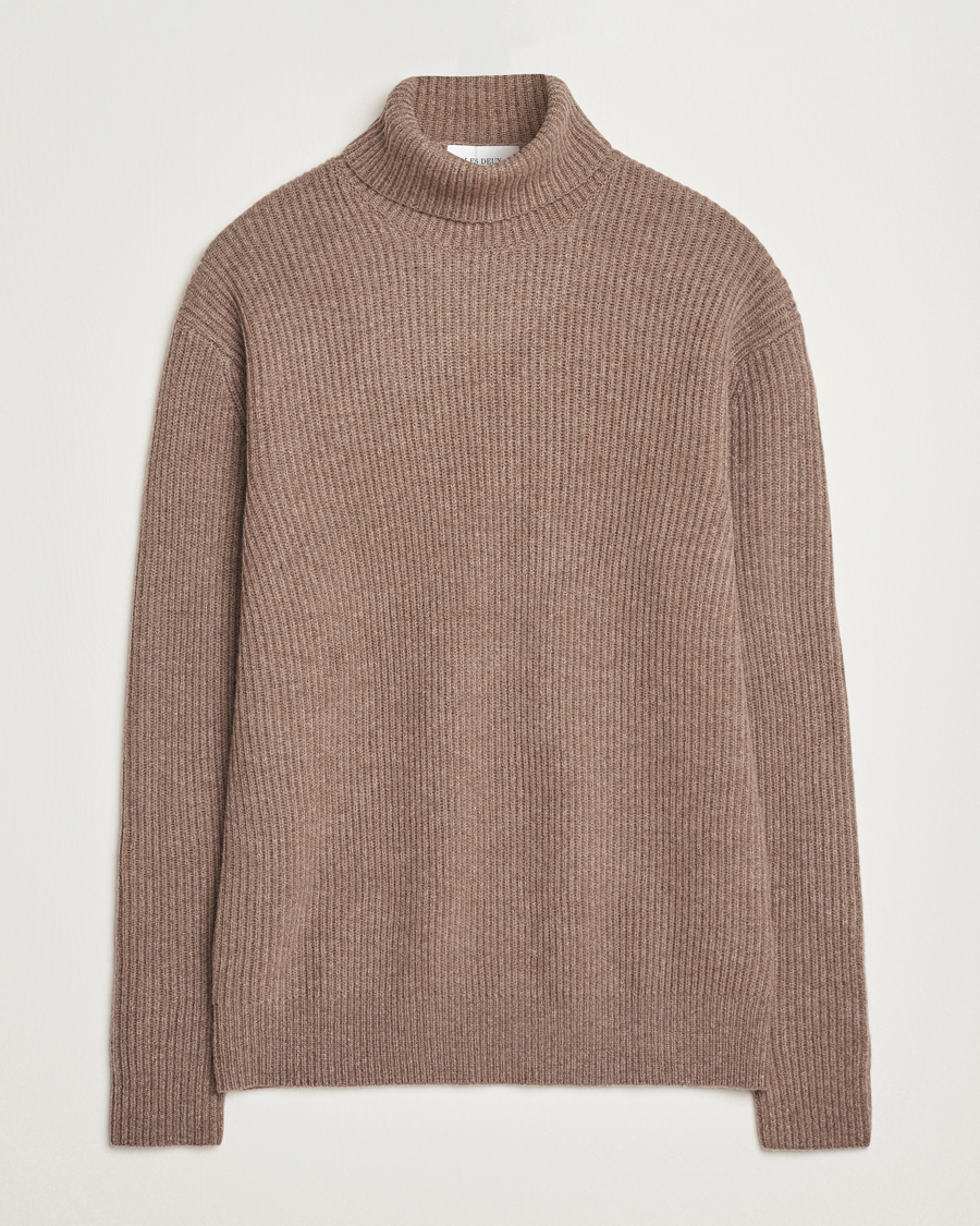 Hombres | Jerséis y prendas de punto | LES DEUX | Eddie Wool Rib Rollneck Mountain Grey Melange