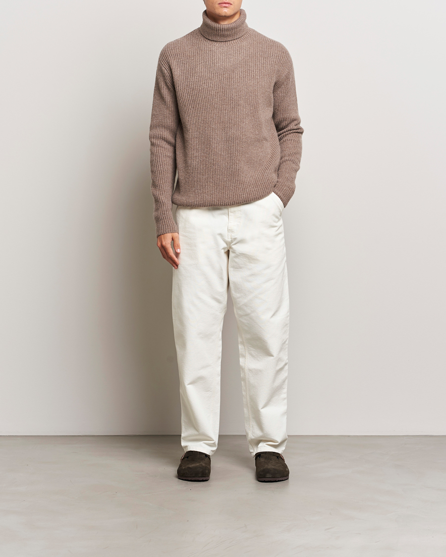Hombres | Jerséis y prendas de punto | LES DEUX | Eddie Wool Rib Rollneck Mountain Grey Melange