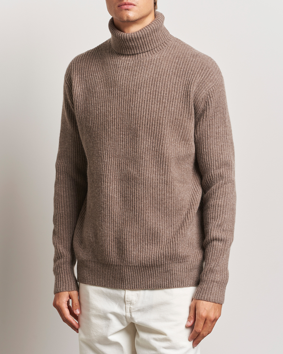 Hombres | Jerséis y prendas de punto | LES DEUX | Eddie Wool Rib Rollneck Mountain Grey Melange