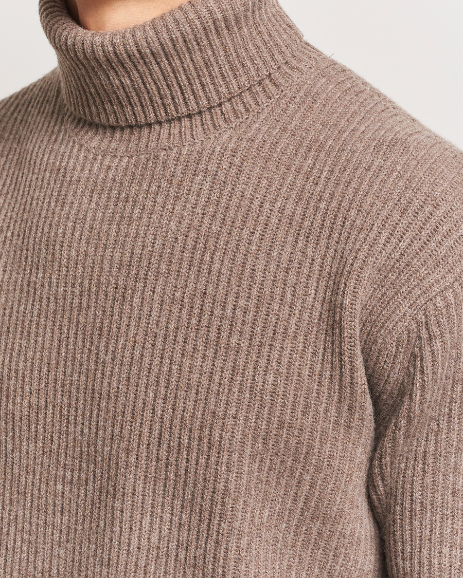 Hombres | Jerséis y prendas de punto | LES DEUX | Eddie Wool Rib Rollneck Mountain Grey Melange