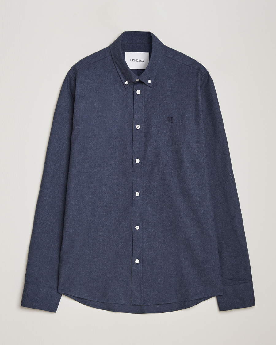 Hombres | Camisas | LES DEUX | Dessert Reg Shirt Dark Navy Melange