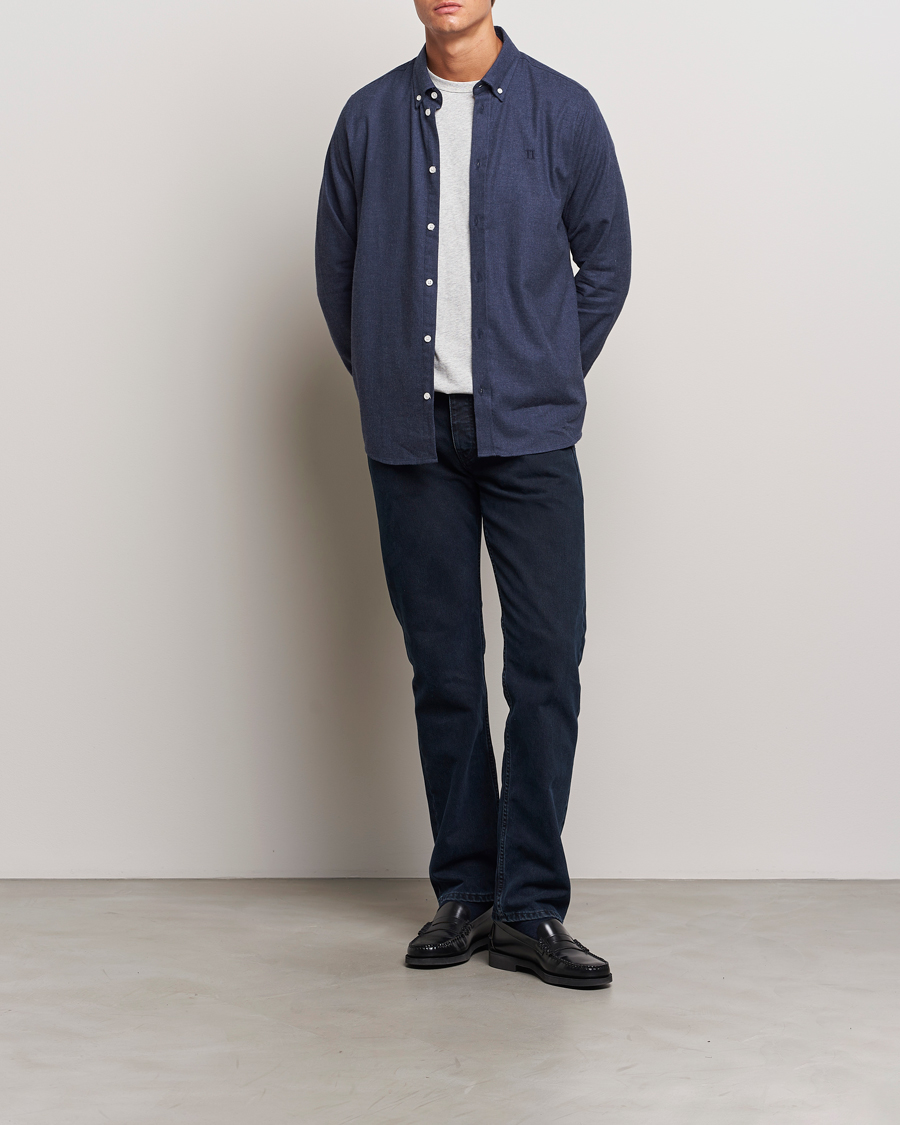 Hombres | Camisas | LES DEUX | Dessert Reg Shirt Dark Navy Melange