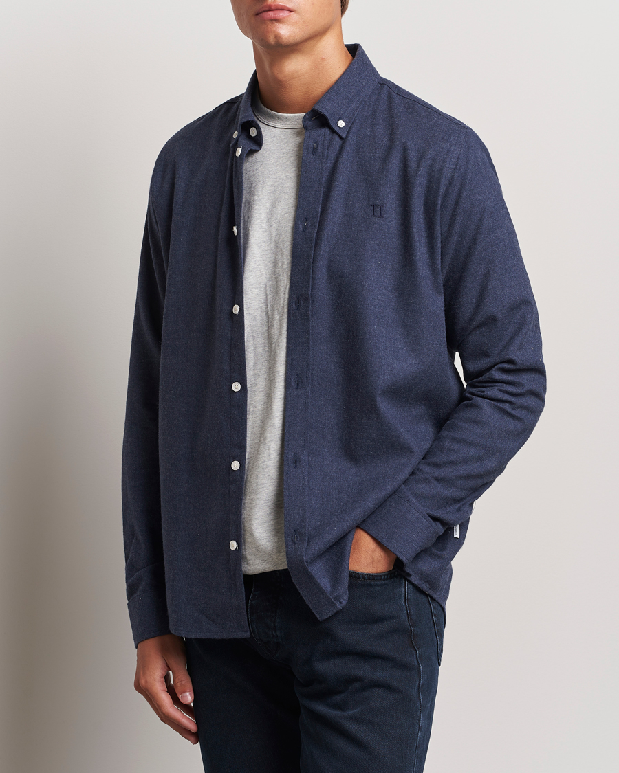 Hombres | Camisas | LES DEUX | Dessert Reg Shirt Dark Navy Melange
