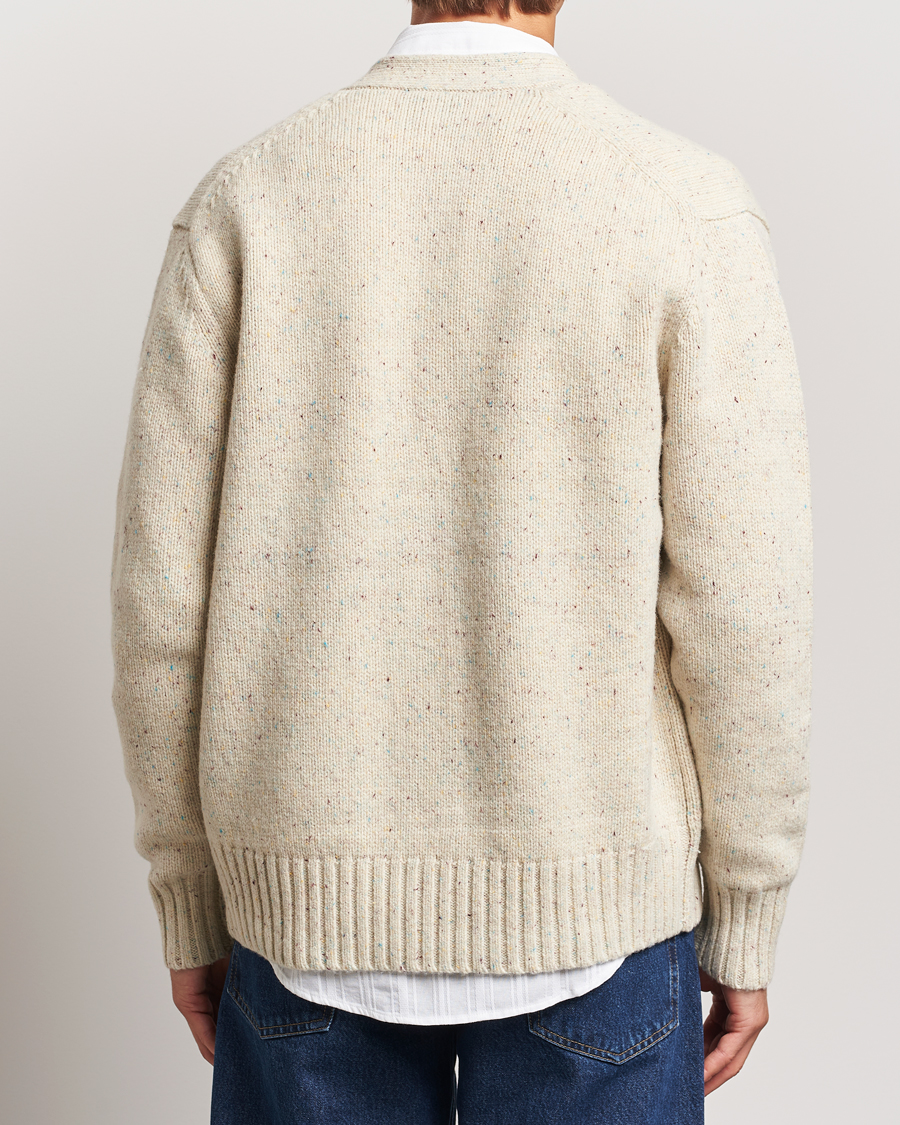 Hombres | Jerséis y prendas de punto | LES DEUX | Gary Fleck Wool Cardigan Light Sand