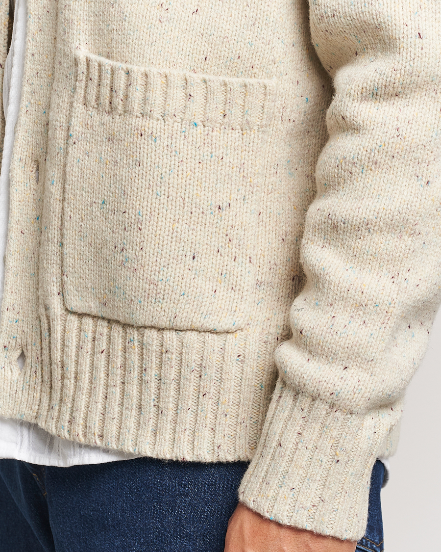 Hombres | Jerséis y prendas de punto | LES DEUX | Gary Fleck Wool Cardigan Light Sand