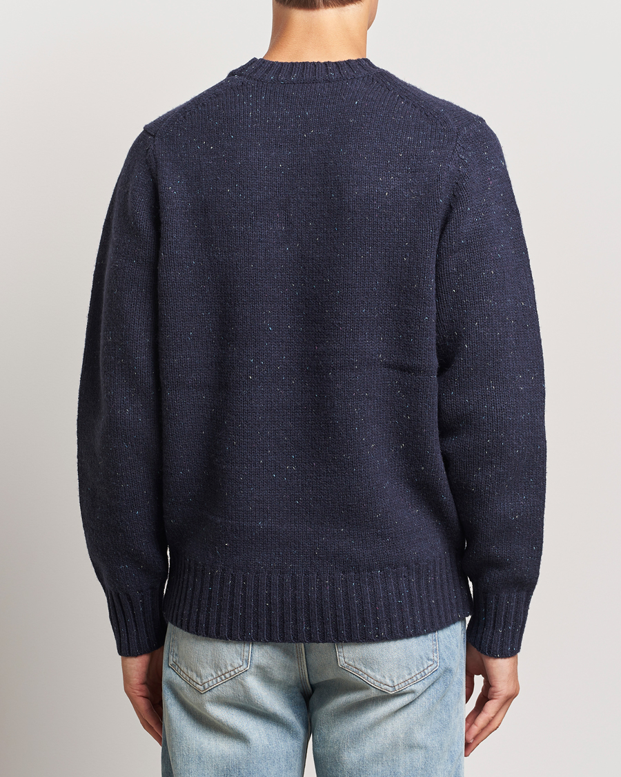 Hombres | Jerséis y prendas de punto | LES DEUX | Gary Fleck Wool Roundneck Dark Navy