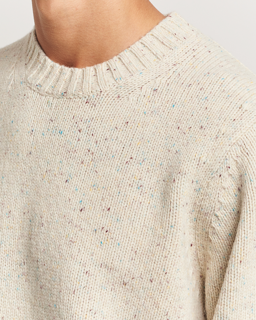 Hombres | Jerséis y prendas de punto | LES DEUX | Gary Fleck Wool Roundneck Light Sand