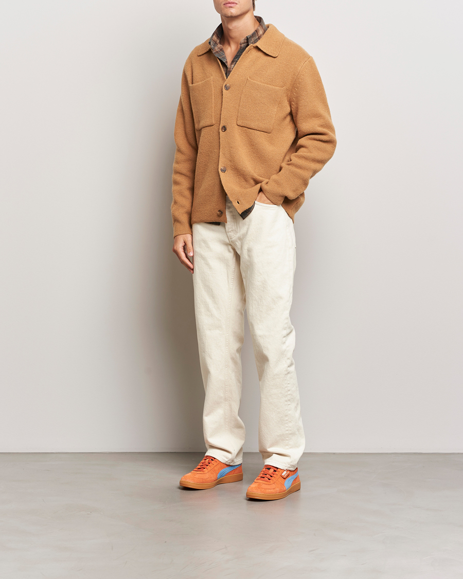 Hombres | Jerséis y prendas de punto | LES DEUX | Fischer Milano Overshirt Tobacco Brown