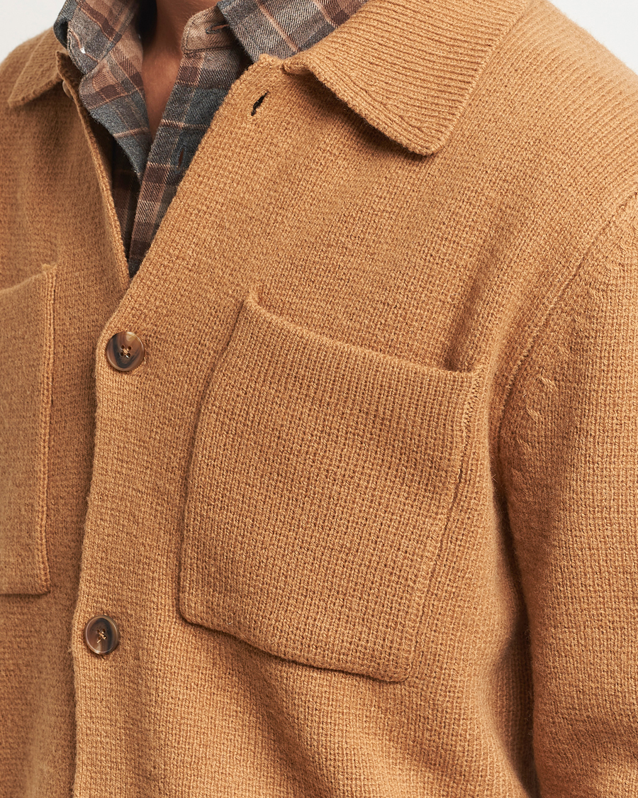 Hombres | Jerséis y prendas de punto | LES DEUX | Fischer Milano Overshirt Tobacco Brown
