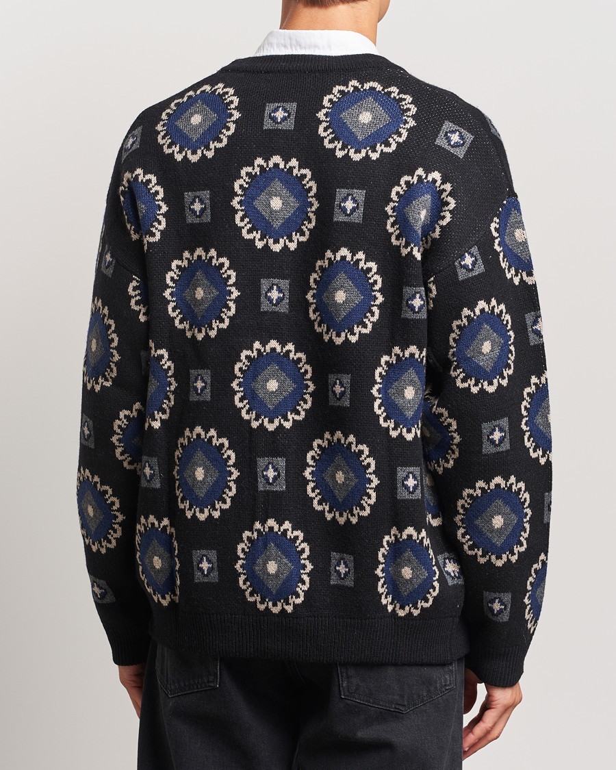 Hombres | Jerséis y prendas de punto | LES DEUX | Aro Paisley Cardigan Black/Blueprint