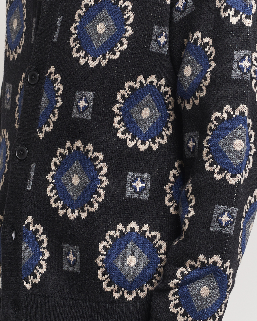 Hombres | Jerséis y prendas de punto | LES DEUX | Aro Paisley Cardigan Black/Blueprint