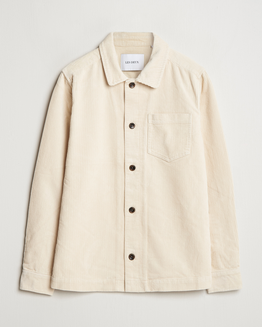 Hombres | Camisas | LES DEUX | Layton Corduroy Overshirt Ivory