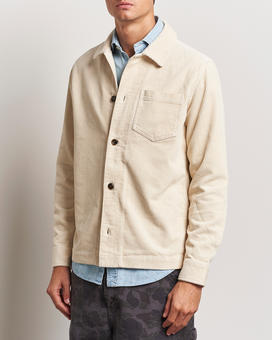 Hombres | Camisas | LES DEUX | Layton Corduroy Overshirt Ivory
